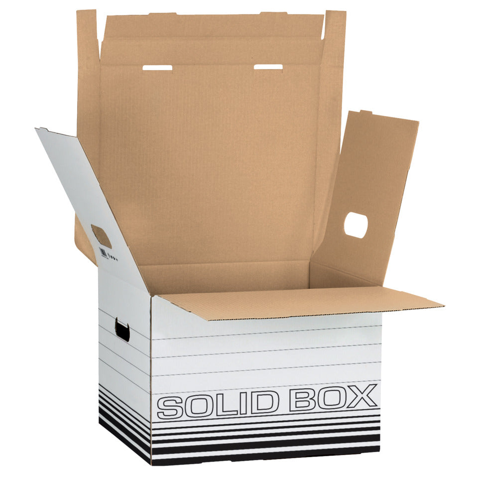 Archiv Container M, mit Klappdeckel, Wellpappe, weiß LEITZ 6118-00-01 LEITZ 6118-00-01 für 3 Boxen zu 10cm