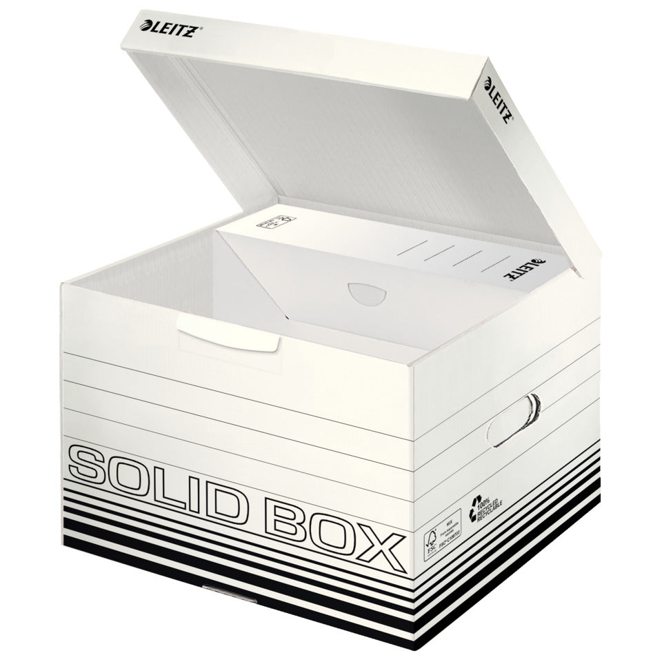 Archiv Container M, mit Klappdeckel, Wellpappe, weiß LEITZ 6118-00-01 LEITZ 6118-00-01 für 3 Boxen zu 10cm