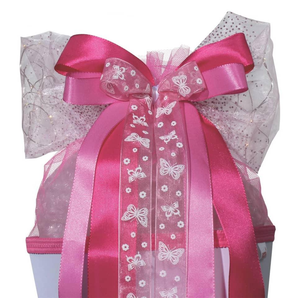 Schultütenschleife, LED-Pink Glamour, Polyester, 50x23cm ROTH 679290 ROTH 679290 50x23cm