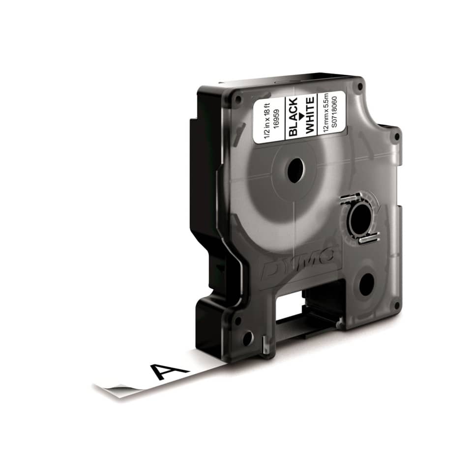Schriftband, 12mmx5,5m, schwarz/weiß DYMO S0718060 DYMO S0718060 16959 Poly.perm.