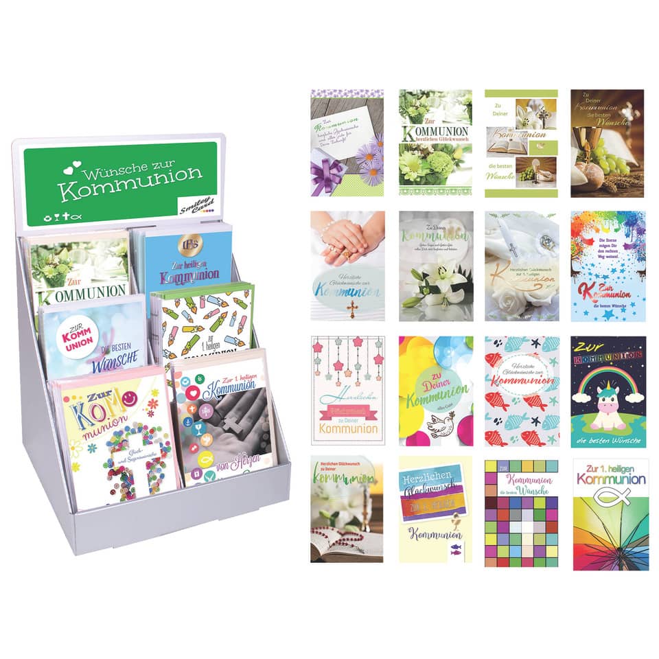 Kommunionskarte, 150er Box, sortiert PAPER STYLE 12-0115 PAPER STYLE 12-0115 i.Display