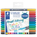Faserschreiber Duo, 12 Stück, sortiert STAEDTLER 3004 TB12 STAEDTLER 3004TB12 Handlettering