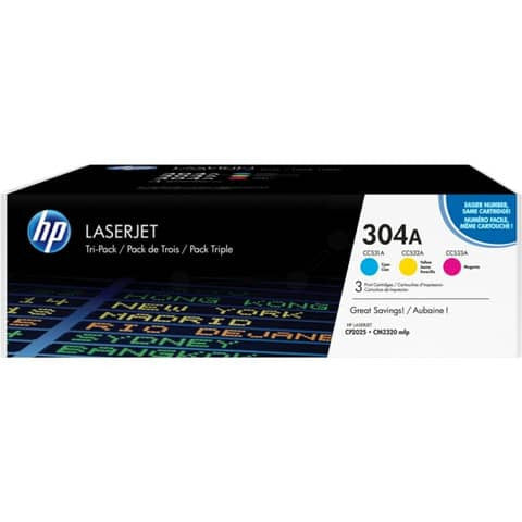 Original HP Tonerkartusche MultiPack C,M,Y (CF372AM,304A,NO304A)