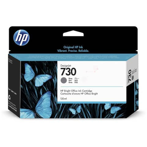 Original HP Tintenpatrone grau (P2V66A,730,NO730)