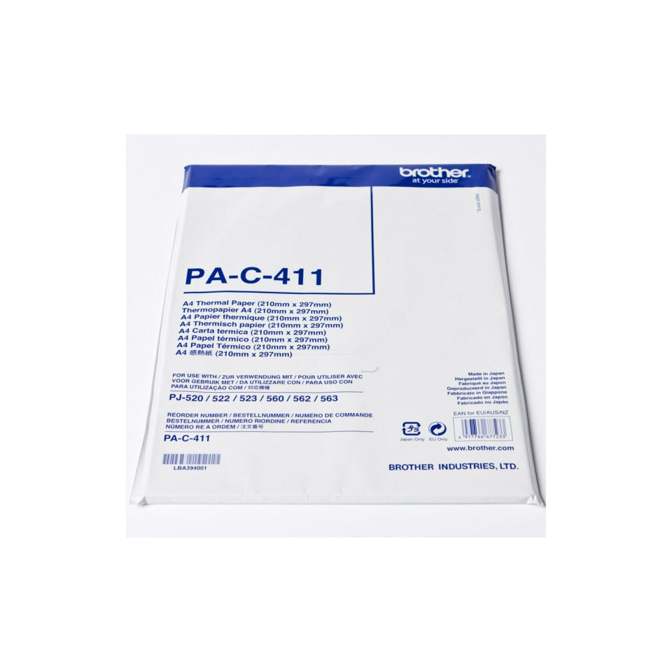 Thermopapier, DIN A4, für mobile Drucker, 100 Blatt BROTHER PAC411