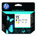 Original HP Druckkopf schwarz matt +gelb (C9384A,72,NO72)