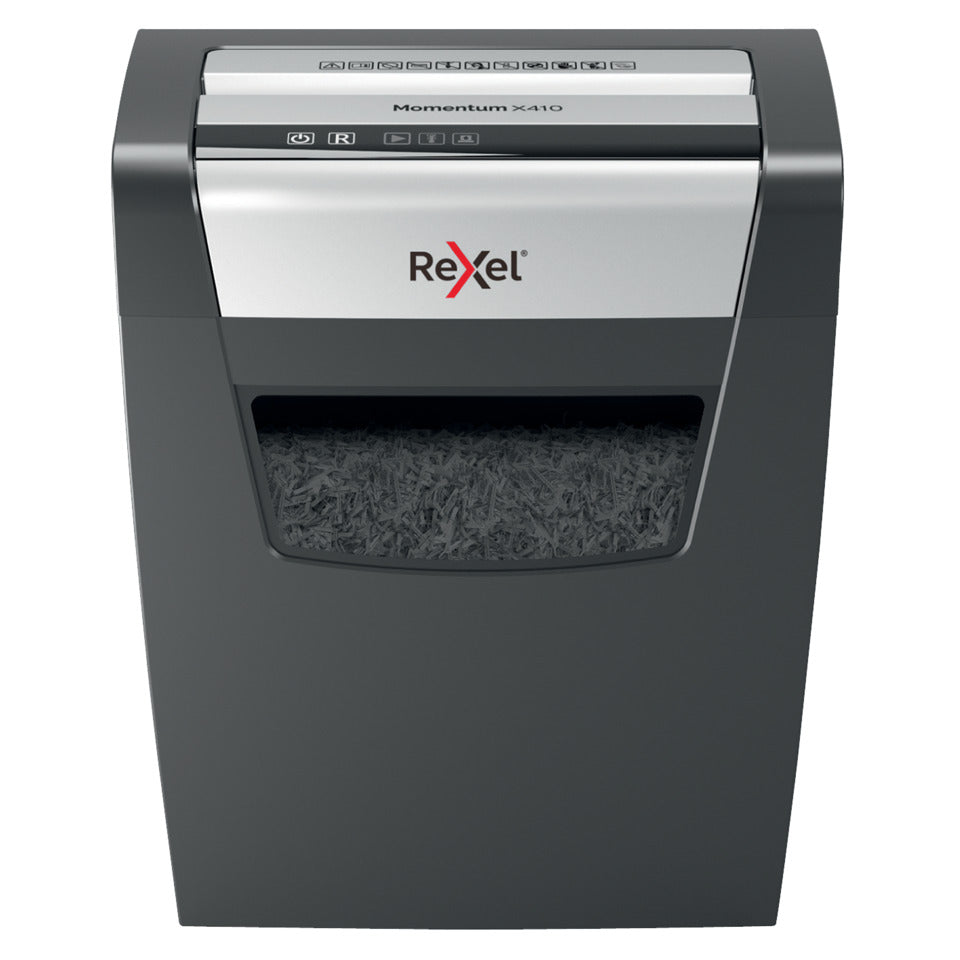 Aktenvernichter Momentum X312, Partikelschnitt 5x42mm, P3, 12 Blatt, schwarz REXEL 2104572EU REXEL 2104572EU  5x42 Partikel  P-3