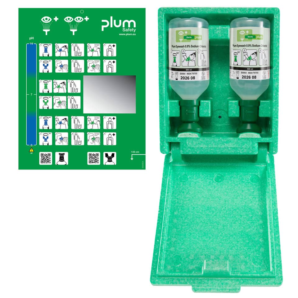 Augenspülstation Plum, 2 x 500 ml, grün LEINA-WERKE 44023 LEINA-WERKE 44023 in Wandbox
