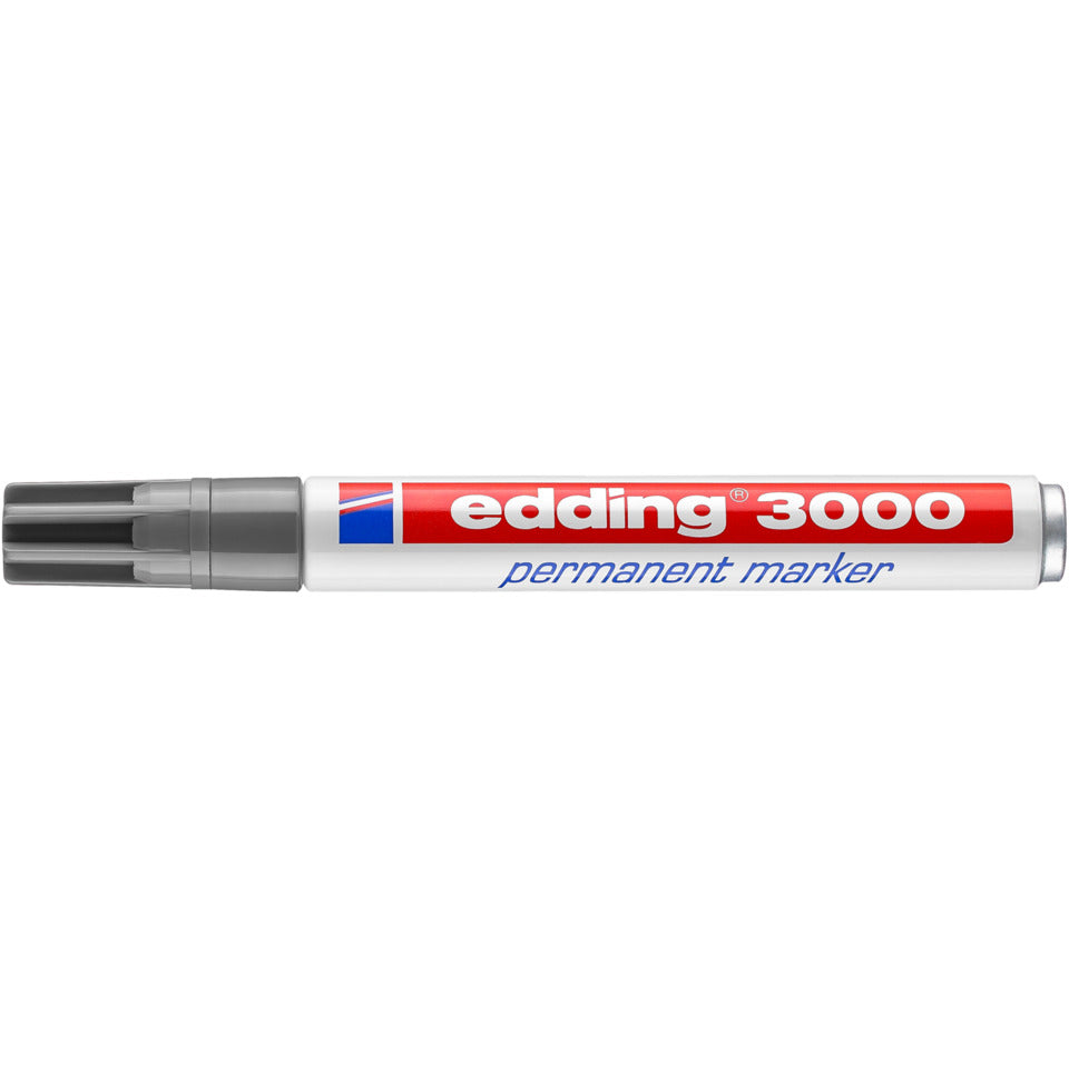 Permanentmarker 3000, Rundspitze, nachfüllbar, 1,5-3mm, grau EDDING 4-3000012 EDDING 3000-012 Rundspitze nachfüllbar