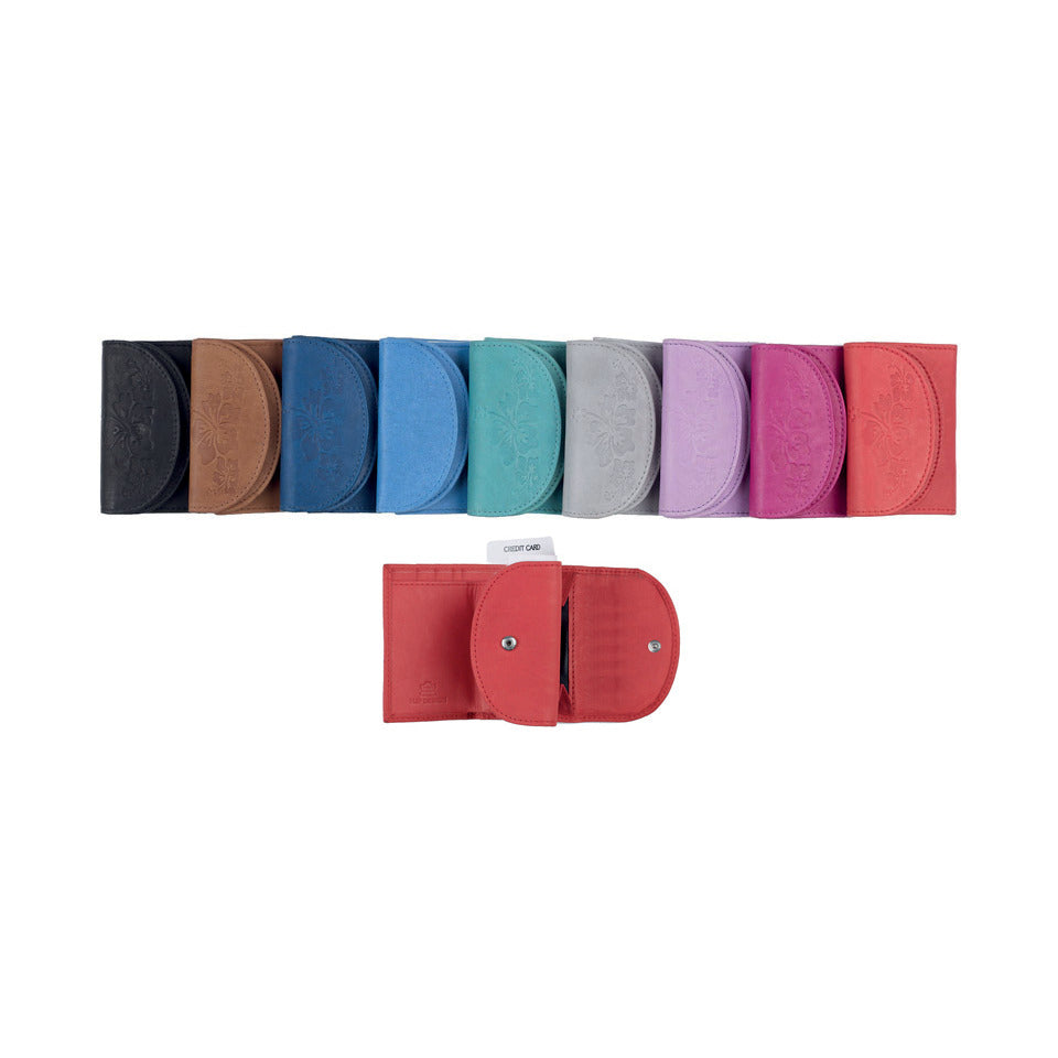 Minibörse Hibiskus, Leder, sortiert HJP 7116 HJP 7116 Leder