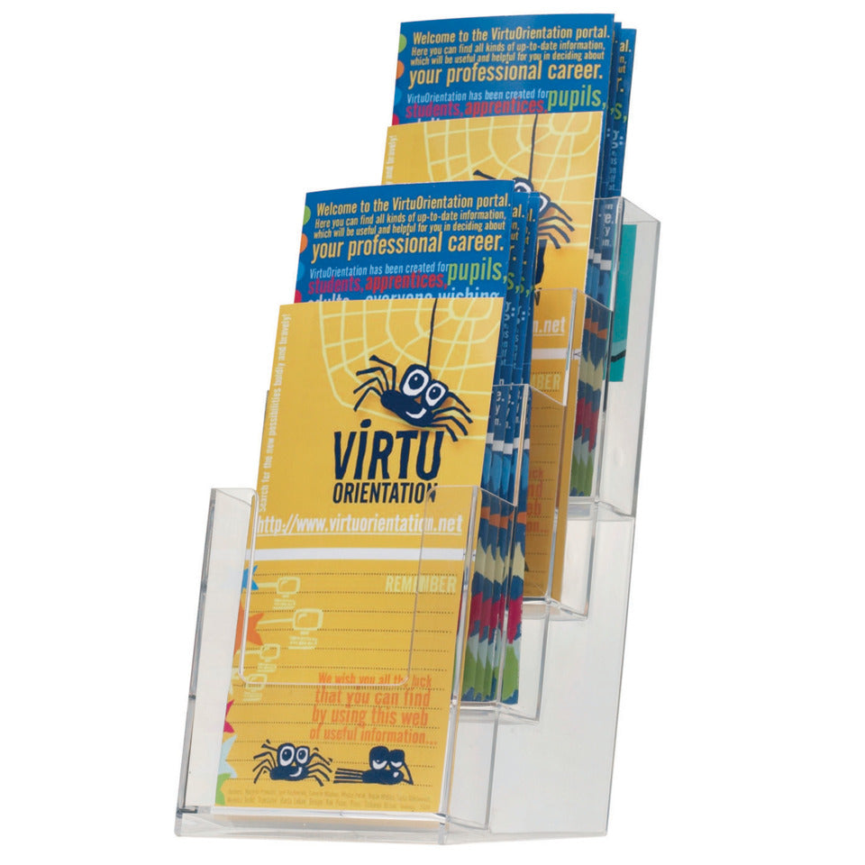 Prospektständer transpar 1/3 A4 Fächer transparent hoch Q-CONNECT KF04186 Q-CONNECT KF04186 hoch