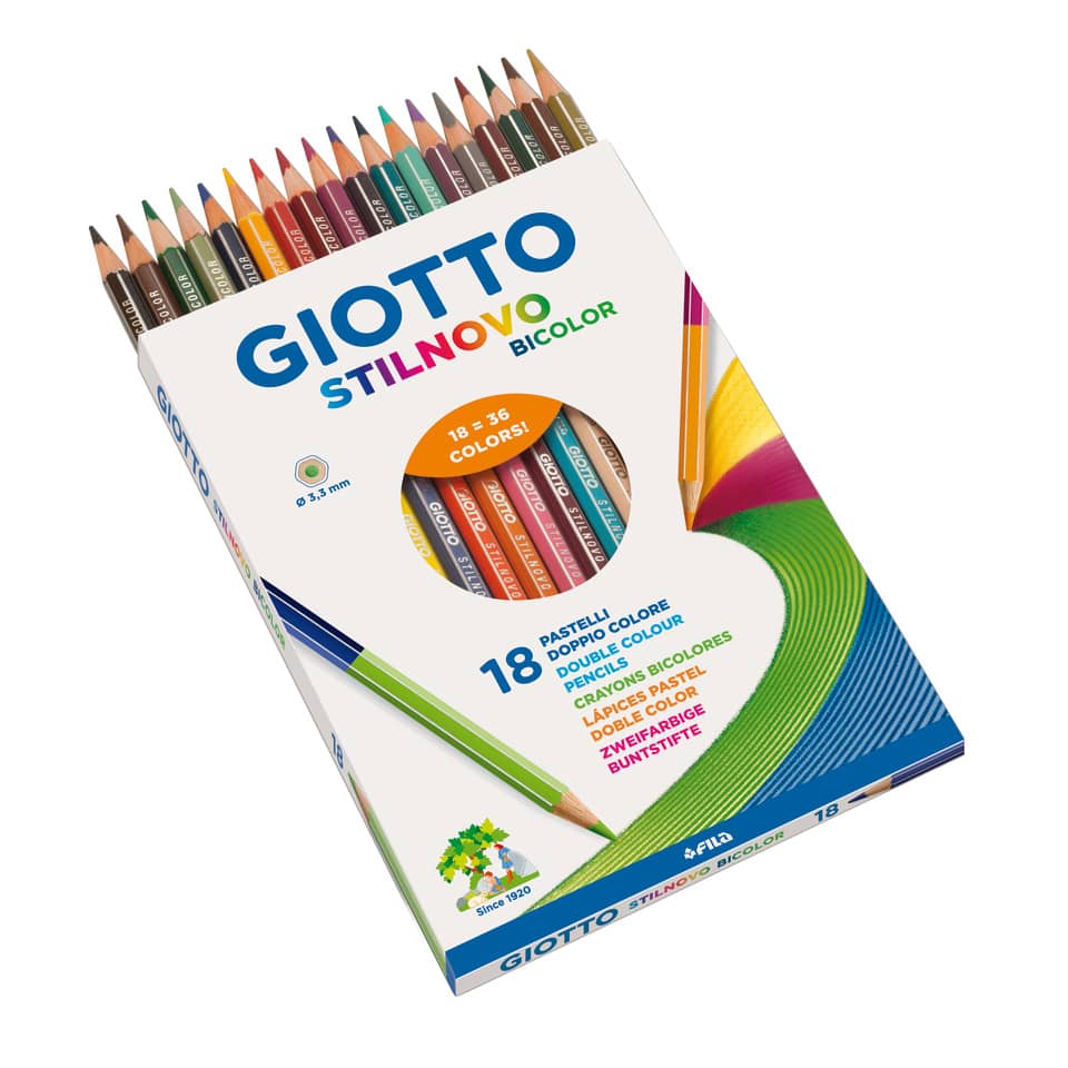 Farbstifte Stilnovo Bicolor - 18er Kartonetui GIOTTO F25720000 LYRA GIOTTO F257200 Stilnovo