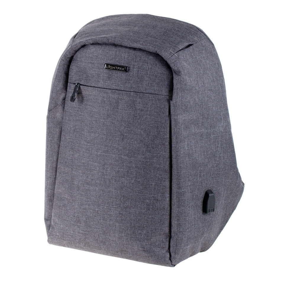 Rucksack SAFEPAK, 310 x 450 x 150 mm, 600D Polyester, grau LIGHTPAK 46153 LIGHTPAK 46153 31x45x15cm