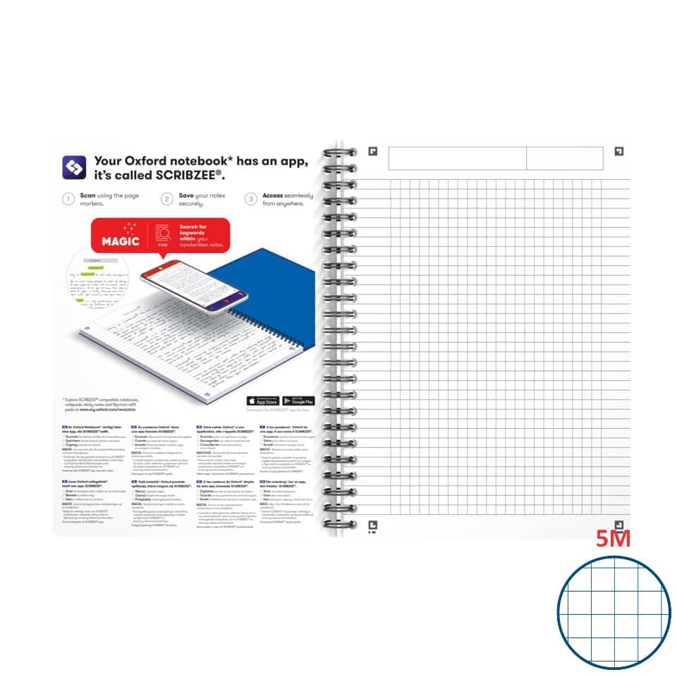 Spiralbuch Office Essentials, A5, 90 Blatt, kariert OXFORD 100102938