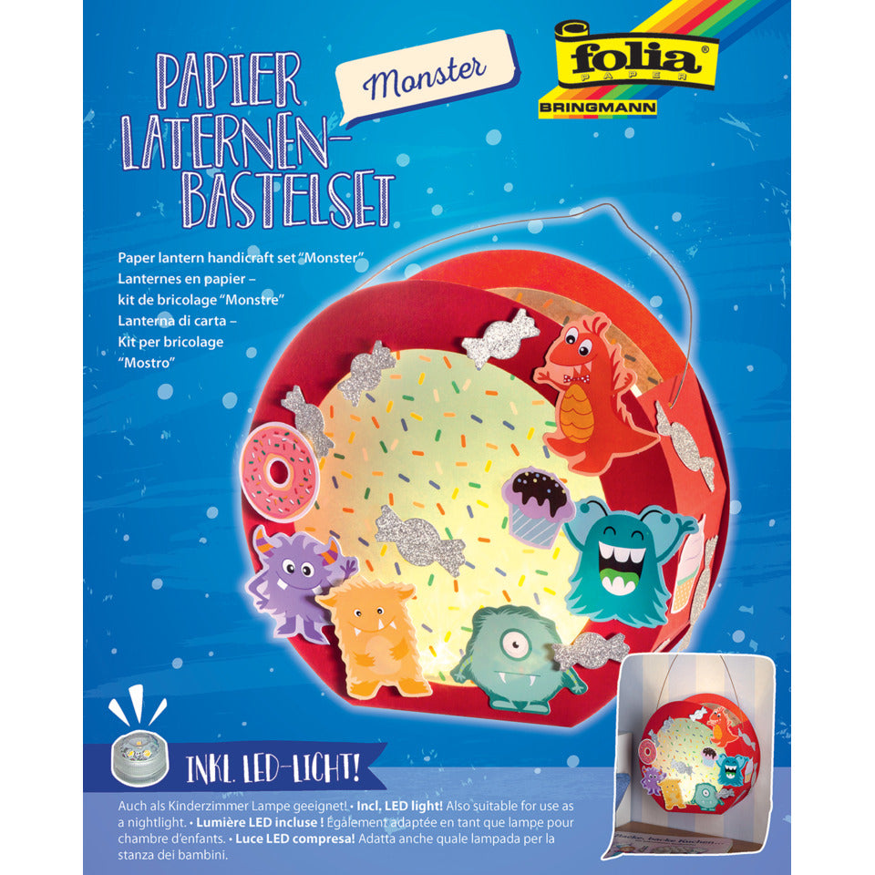 Bastelset Laterne mit LED: Monster FOLIA 68104 FOLIA 68104 Monster