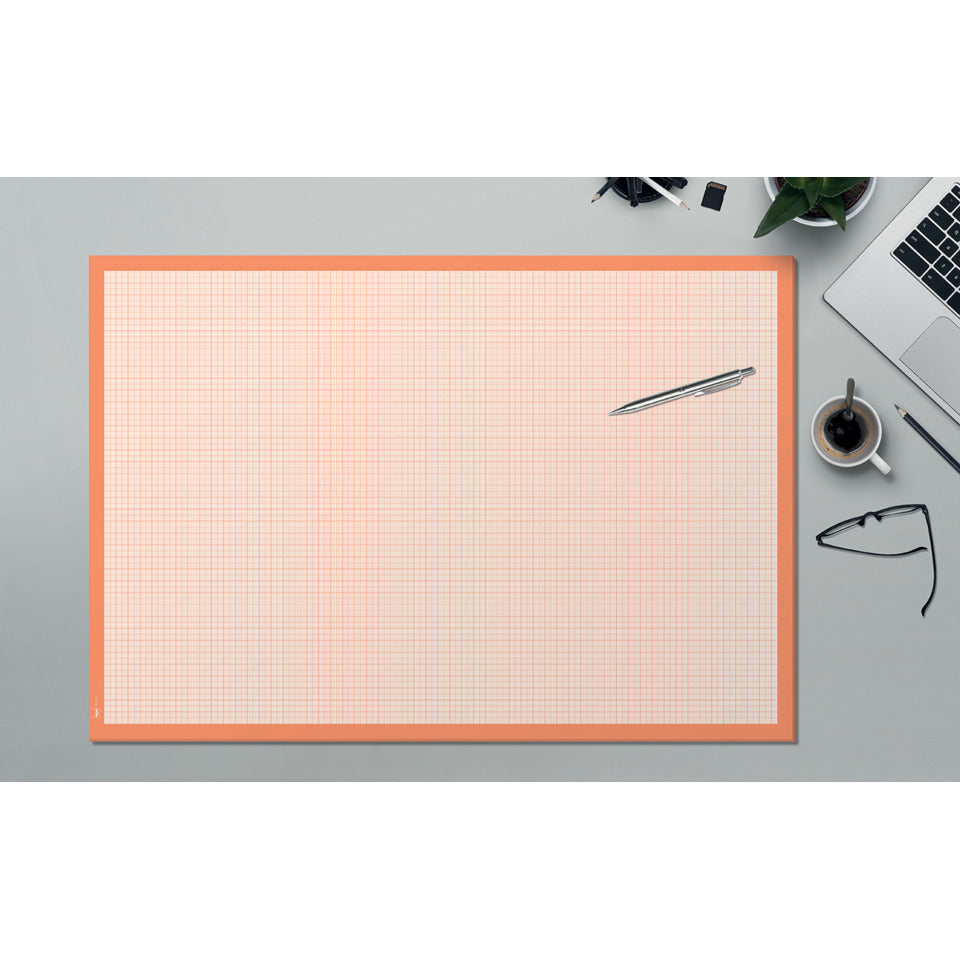 Schreibunterlage Graph, 59,5x41cm, 30 Blatt, kariert, weiß/orange SIGEL HO270 SIGEL HO270 30BL 80g kariert