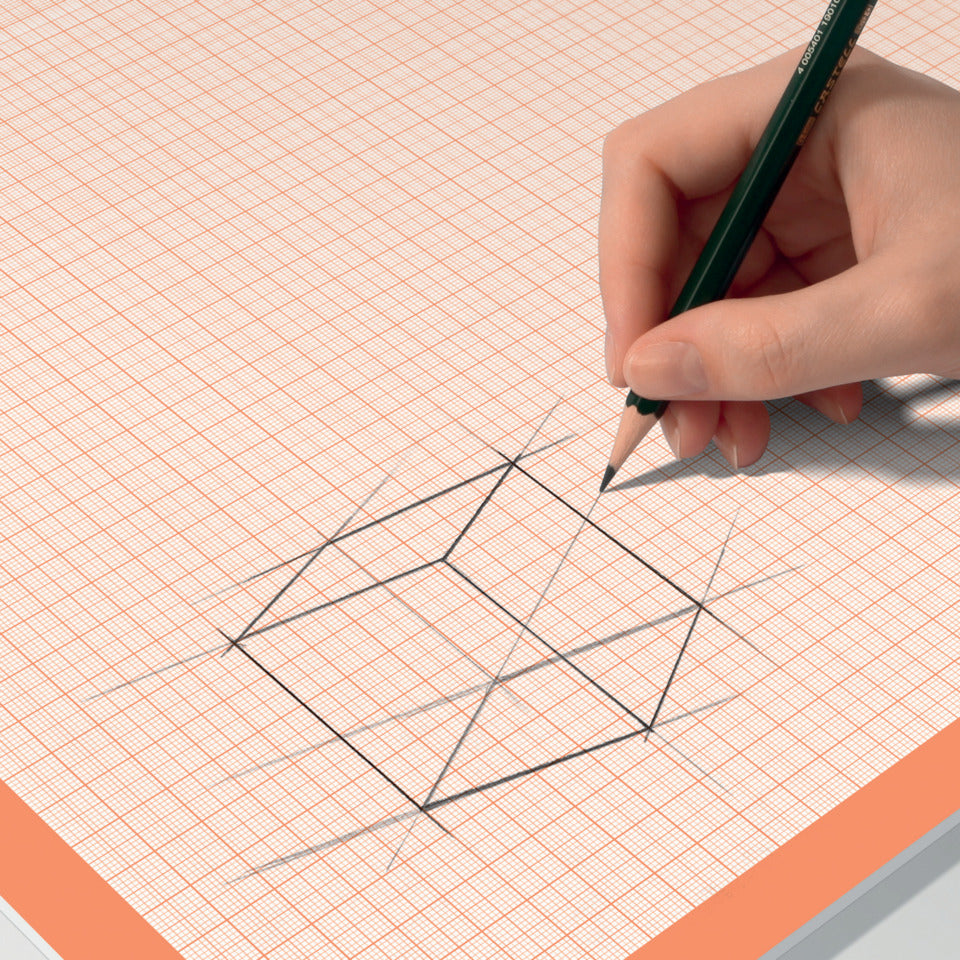Schreibunterlage Graph, 59,5x41cm, 30 Blatt, kariert, weiß/orange SIGEL HO270 SIGEL HO270 30BL 80g kariert