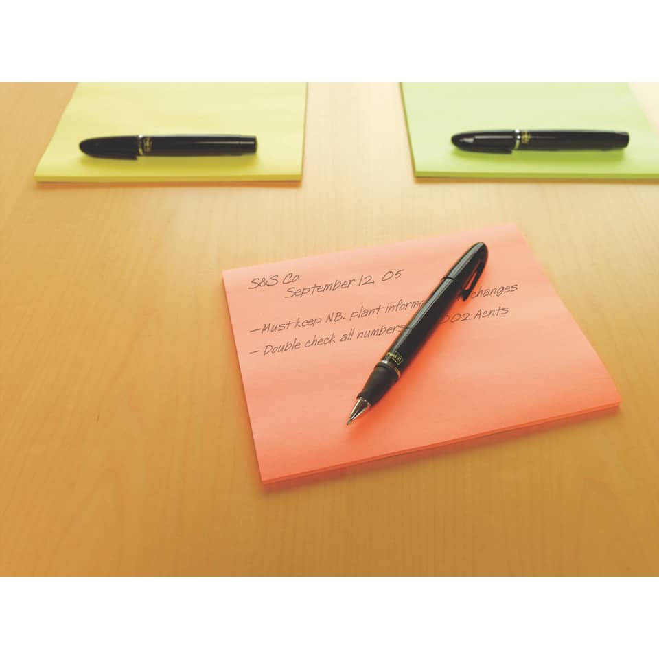 Haftnotizblock Super Sticky Meeting Notes, 203x152mm, 4x45 Blatt, neon POST-IT 6845-SSP POST IT 6845-SS EU  4St