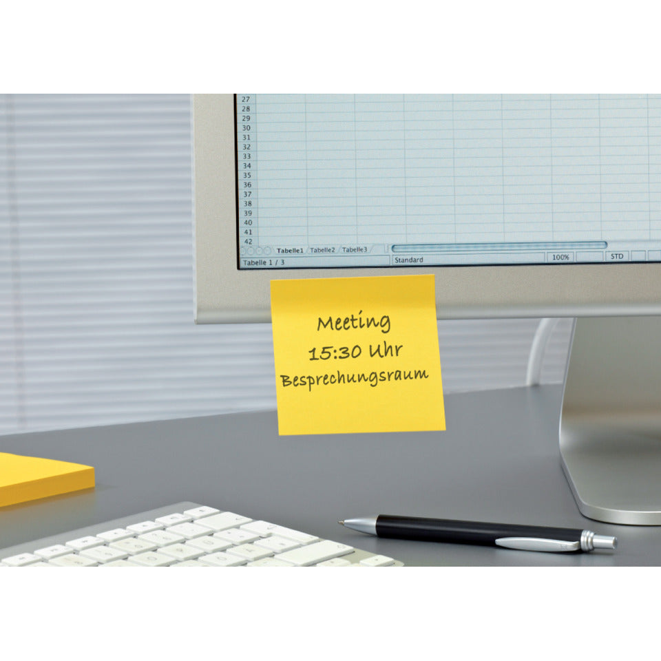 Haftnotizblock Super Sticky Notes, 47,6x47,6mm, 12x90 Blatt, gelb POST-IT 622-12SSCY POST-IT 622-12SSCY 12Bk SuperSticky