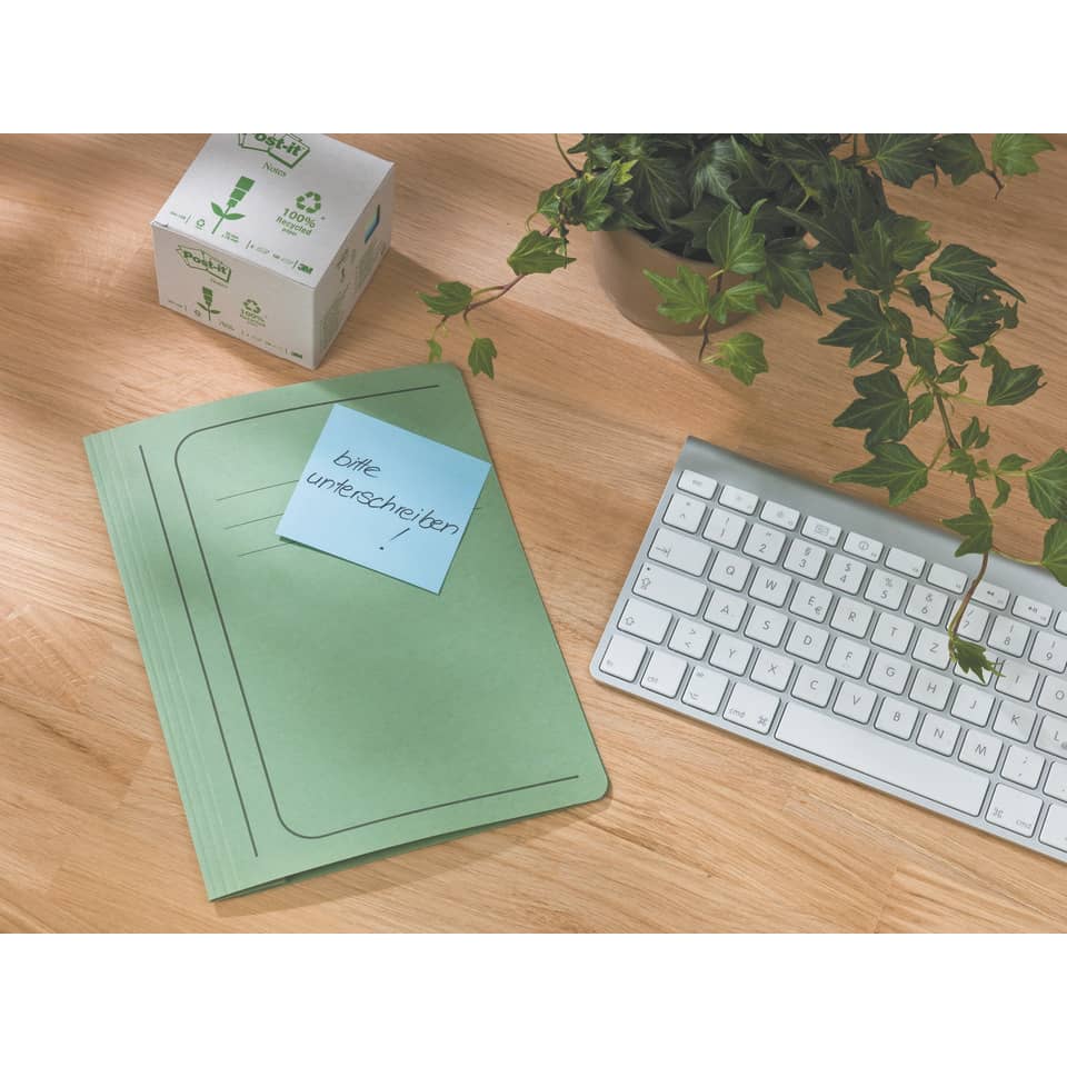 Haftnotizblock Recycling Notes, 76x76mm, Farbe: mint, hellblau, rosa, flamingopink, 6 x 100 Blatt POST-IT 654-1GB POST-IT 6541GB UWF 6x100BL