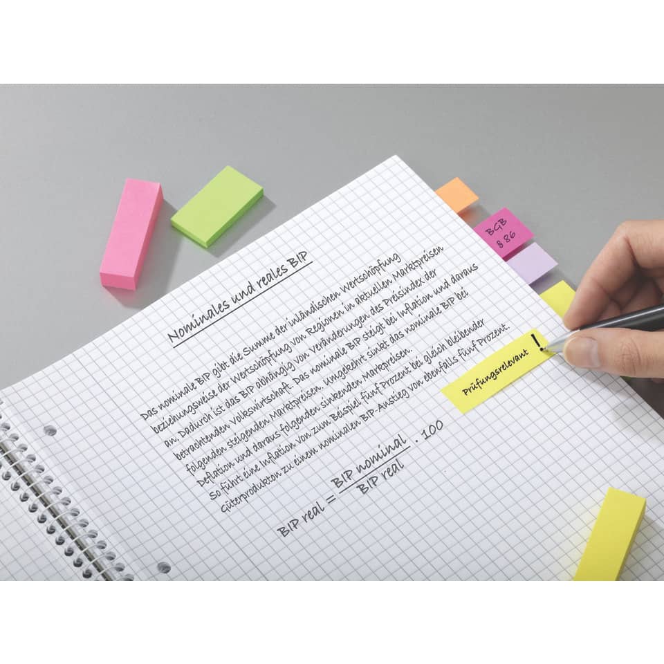 Haftstreifen Page Marker Promotion schmal, 15x50mm, 6x100 Blatt POST-IT 670-6+3