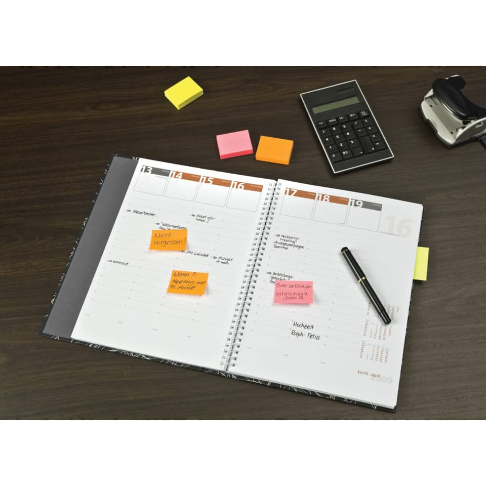 Haftnotizblock Notes neon, 76 x 76 mm, vitalorange, 100 Blatt POST-IT 654NOR POST-IT 654-NOR  100Bl