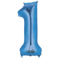 Folienballon Zahl 1, 88x33cm, blau  9907276 2827301 / 9907276 86cm