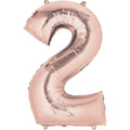 Folienballon Zahl 2, 88x50cm, rose gold AMSCAN 9906278 Amscan 9906277 88x50cm