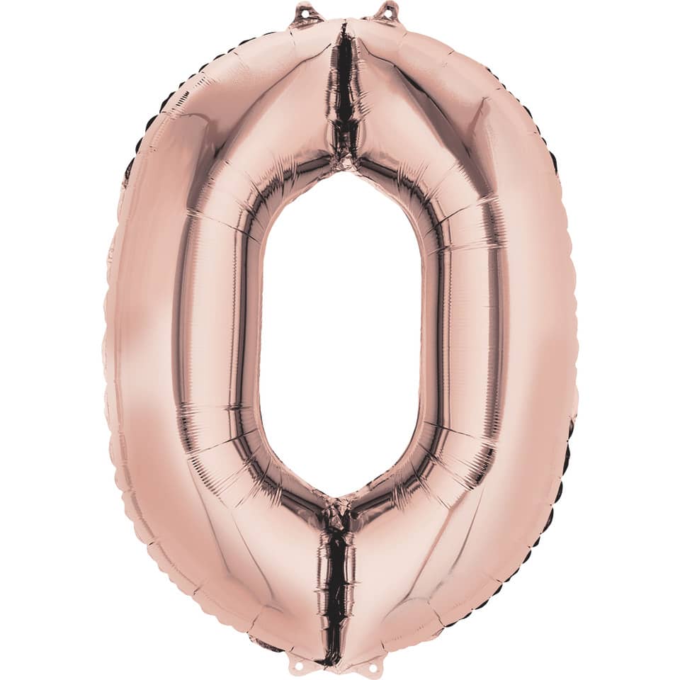 Folienballon Zahl 0, 88x66cm, rose gold AMSCAN 9906275 'Amscan 9906275 88x66cm