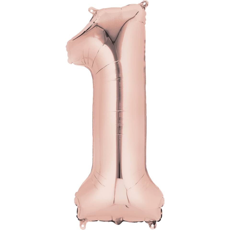 Folienballon Zahl 1, 86x33cm, rose gold AMSCAN 9906276 Amscan 9906276  86x33cm