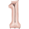 Folienballon Zahl 1, 86x33cm, rose gold AMSCAN 9906276 Amscan 9906276  86x33cm
