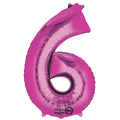 Folienballon Zahl 6, 88x55cm, rosa  9907287 9907287 86cm