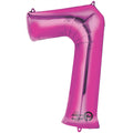 Folienballon Zahl 7, 88x55cm, rosa  9907289 9907289 / 2829301 86cm