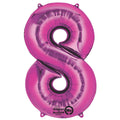 Folienballon Zahl 8, 83x53cm, rosa  9907291 9907291 / 2829601 86cm
