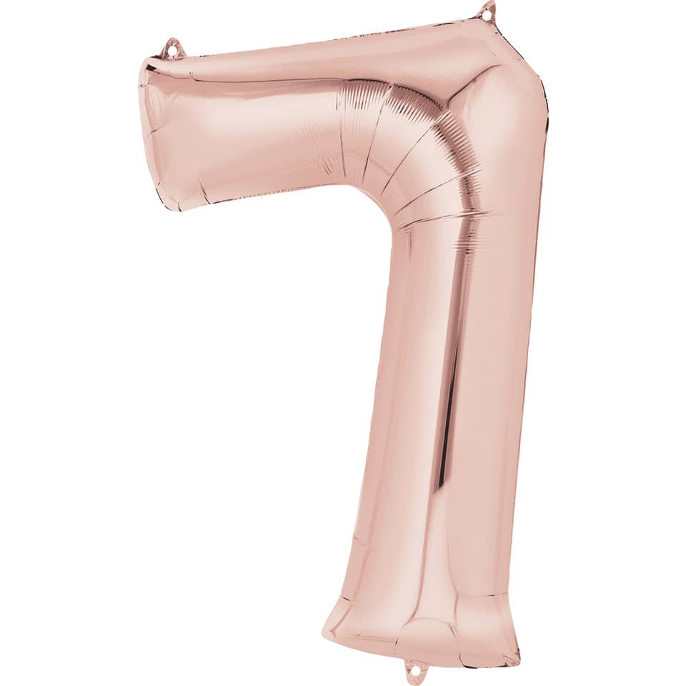 Folienballon Zahl 7, 84x57cm, rose gold  9906282 Amscan 9906282 84x57cm,