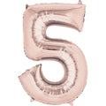 Folienballon Zahl 5, 92x57cm, rose gold AMSCAN 9906280 Amscan 9906280 92x57cm