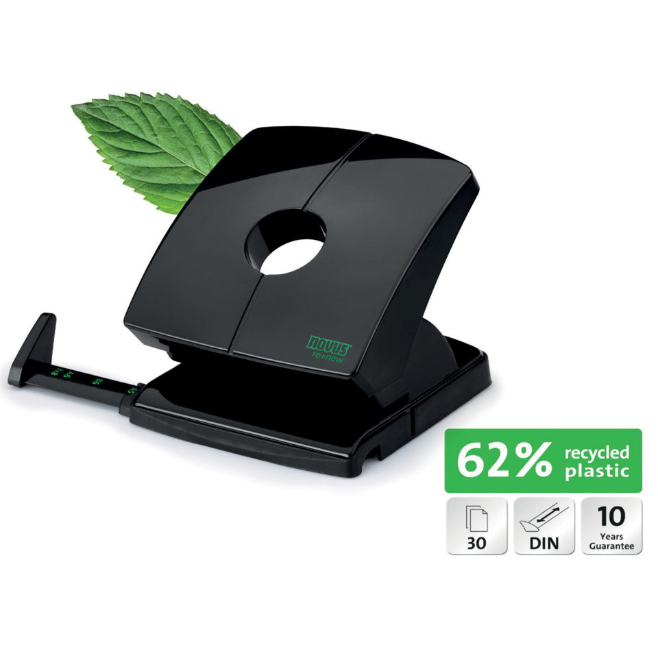 Locher B 230 re+new, 30 Blatt, Anschlagschiene, Metall, schwarz NOVUS 025-0637 NOVUS 025-0637 60-B230RENEW01