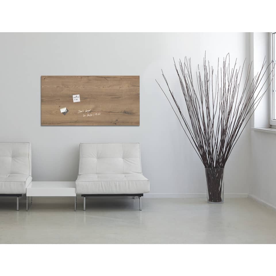 Glas-Magnettafel Artverum, 91x46cm, Design Natural-Wood SIGEL GL258 SIGEL GL258 910x460x15 mm