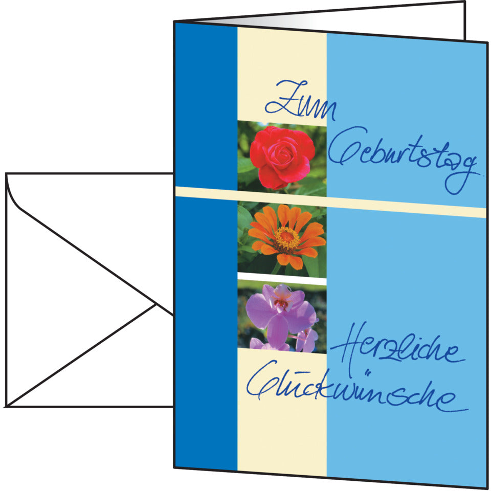 Geburtstagskarte Trio, A6, 185g/m², 10 Stück SIGEL DS610 SIGEL DS610   A5/A6 185 g 10+10ST