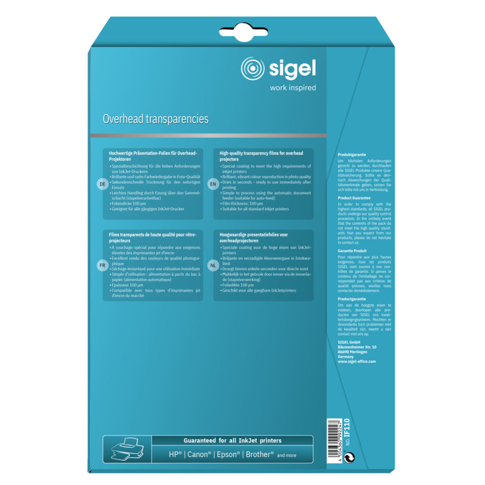 Inkjet Fotopapier Ultra, A4, 100g/m², 10 Blatt SIGEL IF110 SIGEL IF110 10BL