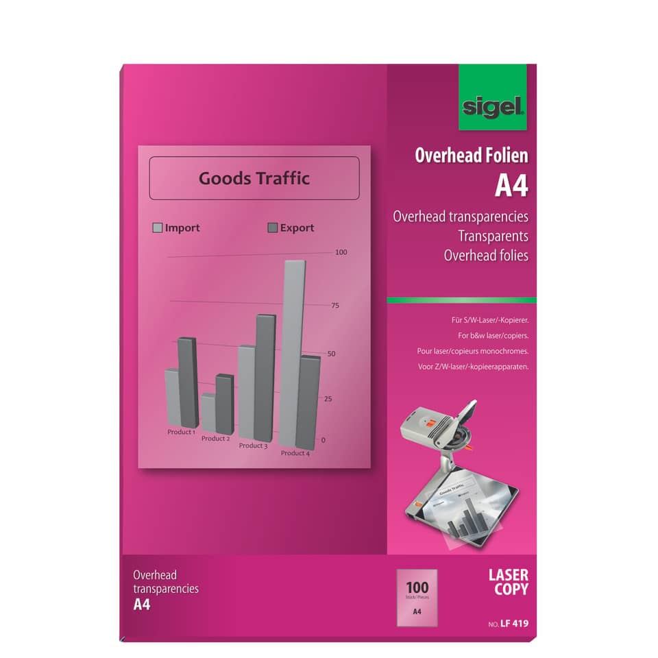 S/W-Kopier-Folie, A4, 100 Blatt SIGEL LF419 SIGEL LF419 100BL