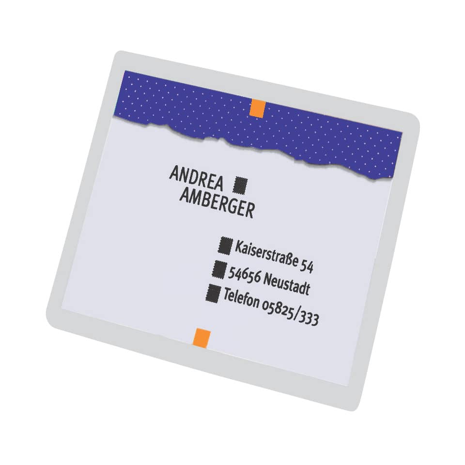 Laminierhülle, 85 x 55 mm, 300 µm, matt,  100 Stück SIGEL VZ215 SIGEL VZ215 bis Kartenformat 85x55mm