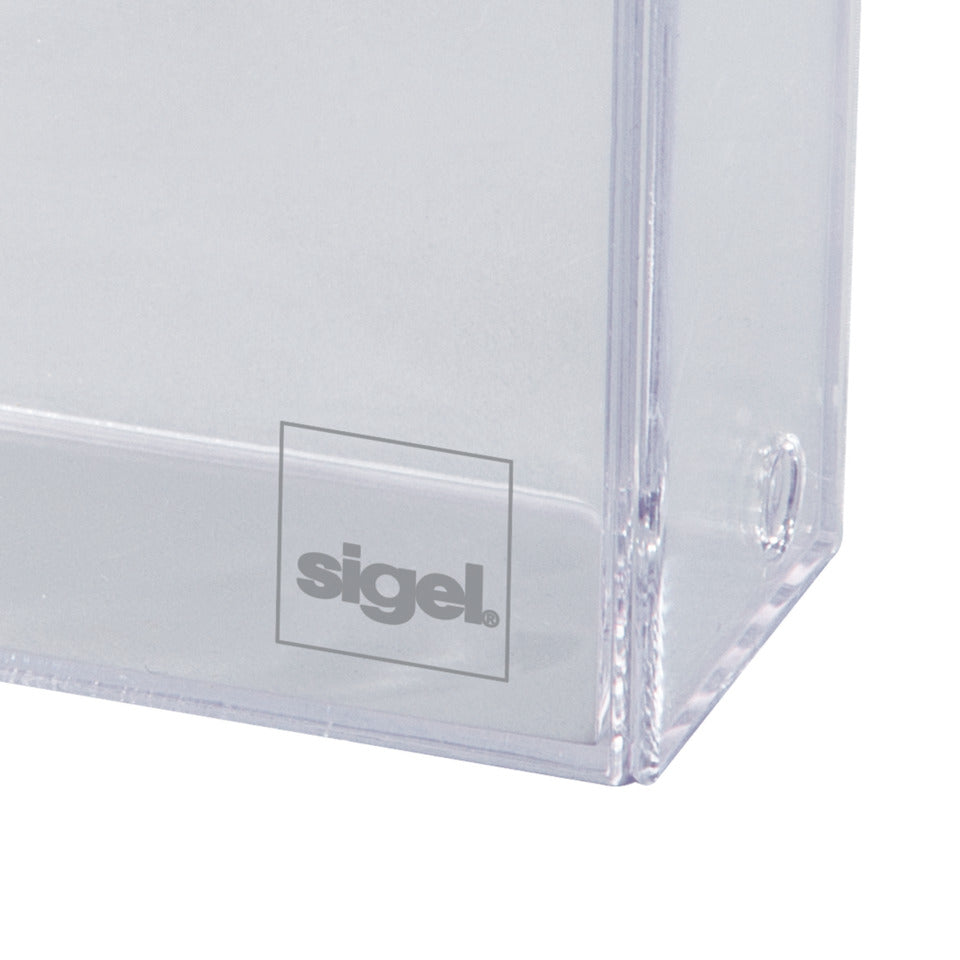 Visitenkartenbox, 100 Karten, Hartplastik, transparent SIGEL VA110 SIGEL VA110 f. 100 Karten max. 86x56mm