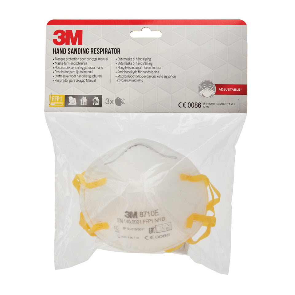 Atemschutzmaske, Partikelmaske für Handschleifen, Schutzstufe FFP1, 3er Pack 3M 8710-3 3M 8710C3