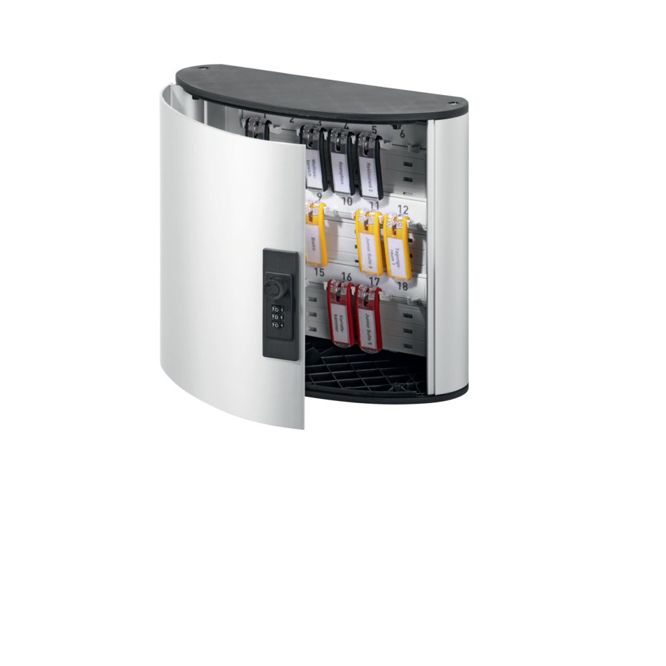 Schlüsselkasten KEY BOX CODE 18, Zahlenschloss, für 18 Schlüssel, metallic silber DURABLE 1969 23 DURABLE 196923 KEY BOX 18