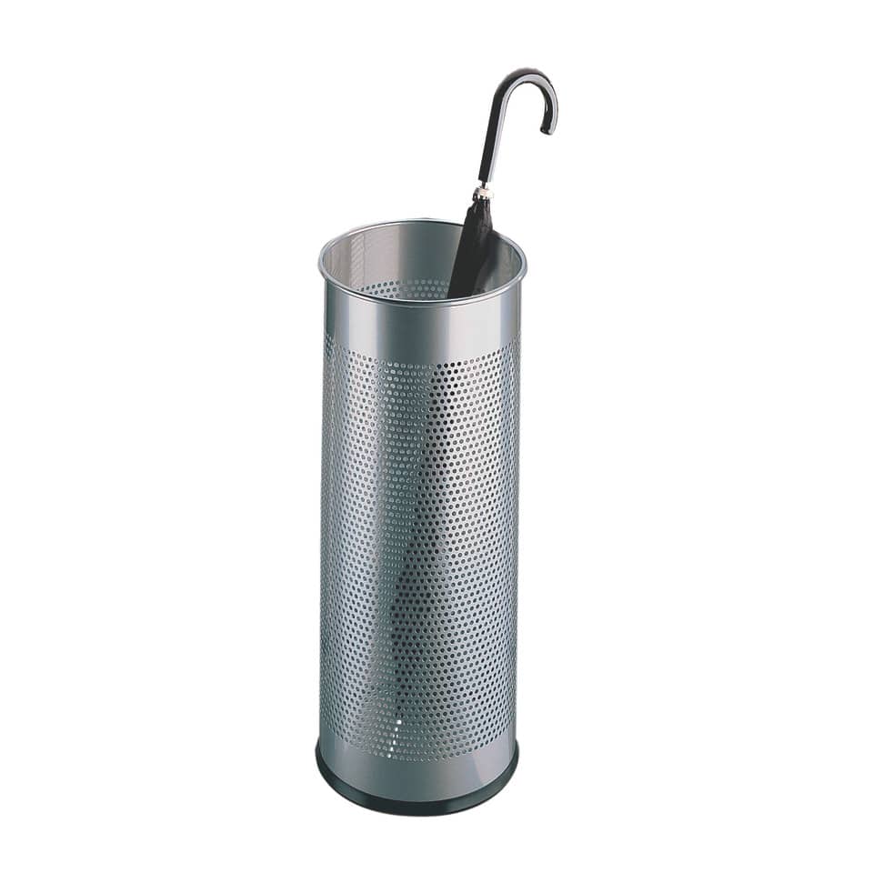 Schirmständer rund 28,5 METALL, 28,5 l, mit perforiertem Dekostreifen, metallic silber DURABLE 3350 23