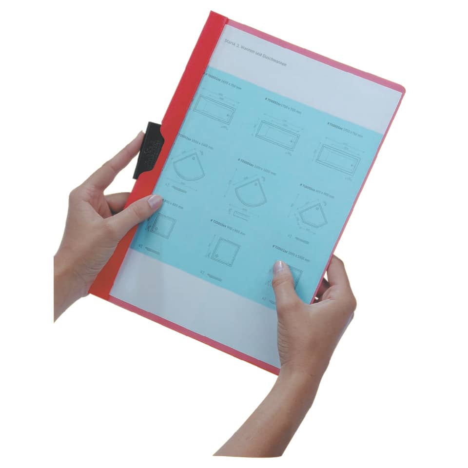Klemm-Mappe DURACLIP® Original 30, Hartfolie, bis 30 Blatt, transparent/weiß DURABLE 2200 02 DURABLE 2200 02 30BL
