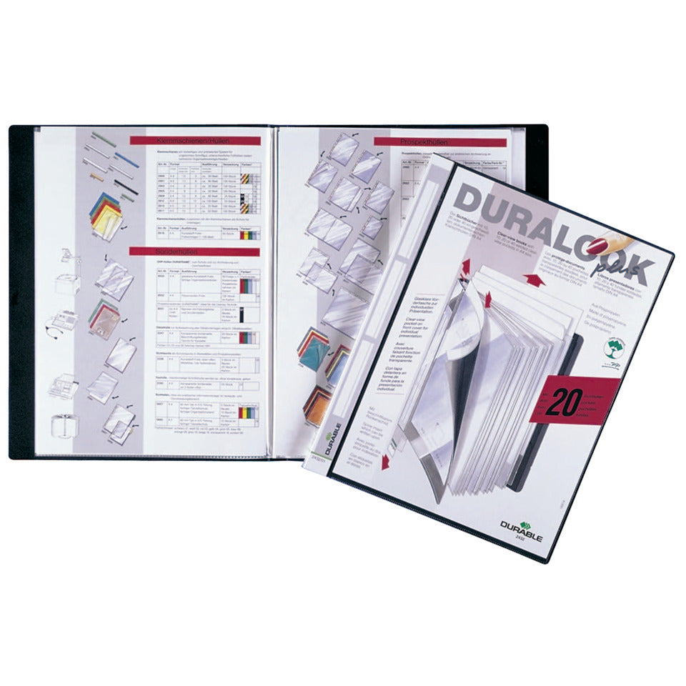 Sichtbuch DURALOOK® PLUS, DIN A4, 10 Hüllen, 9 mm, schwarz DURABLE 2431 01 DURABLE 2431 01 10 Hüllen