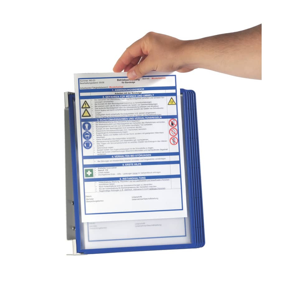 Sichttafelwandhalter VARIO® WALL 5, inkl. 5 Sichttafeln in d.blau, 265 x 345 mm DURABLE 5551 07 DURABLE 5551 07 Vario Wall 5