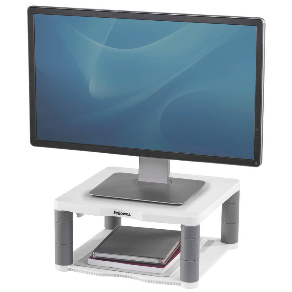 Monitorständer Premium, höhenverstellbar, Kunststoff, weiß/grau FELLOWES 91717